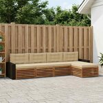vidaXL Ensemble de canapés d'extérieur 5 Pièces Naturel et Beige