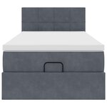 vidaXL Cadre de lit ottoman avec matelas gris foncé 90x190 cm velours