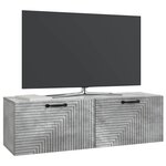 vidaXL Meuble TV mural Gris béton 98 x 31 x 30 cm Bois d'ingénierie