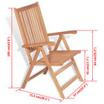vidaXL Chaises inclinables de jardin lot de 2 Bois de teck solide