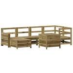 vidaXL Salon de jardin 7 Pièces bois de pin imprégné