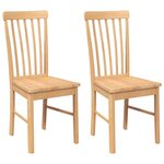 vidaXL Chaises à manger 2 Pièces bois massif caoutchouc