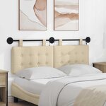 vidaXL Tête de lit suspendue Avec lumière LED Crème Tissu