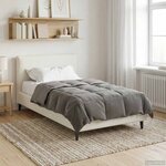 vidaXL Duvet d'été simple Matelassé Gris clair 140 x 200 cm Microfibre