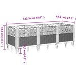 vidaXL Jardinière avec piquets marron 123 5x43 5x43 5 cm PP