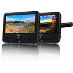 D-JIX PVS 706-70DP Lecteur DVD portable 7 Double écran + Supports appui-tete