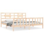 vidaXL Cadre de lit avec tête de lit 200x200 cm bois massif