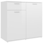 vidaXL Buffet blanc brillant 80x36x75 cm bois d'ingénierie