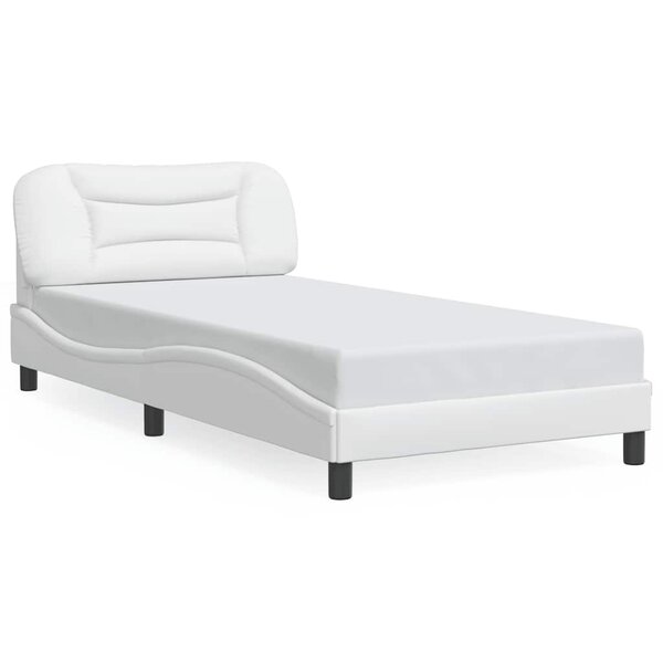 vidaXL Cadre de lit sans matelas Hvar blanc 100x203 cm similicuir