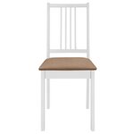vidaXL Chaises à manger avec coussins lot de 6 blanc bois solide