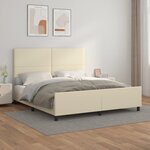 vidaXL Cadre de lit avec tête de lit Crème 160x200 cm Similicuir