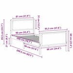 vidaXL Cadre de lit avec tête de lit Noir 90 x 200 cm tissu