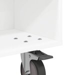 vidaXL Table d'appoint avec roues Blanc 50 5 x 50 x 30 cm