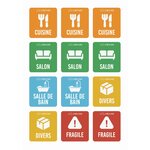 Lot d'étiquettes autocollantes de déménagement
