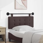 vidaXL Tête de lit suspendue Avec lumière LED Marron foncé Tissu