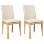 vidaXL Chaises à manger coussins 2 Pièces bois massif caoutchouc
