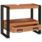 vidaXL Meuble sous-vasque de salle de bain Bois d'acacia massif et fer