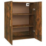 vidaXL Armoire murale suspendue Chêne fumé 69 5x34x90 cm