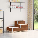 vidaXL Lit surélevé à 3 niveaux marron 120x80 cm bois pin massif