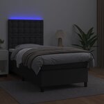 vidaXL Sommier à lattes de lit avec matelas et LED Noir 80x200 cm