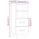 vidaXL Buffet Gris béton 34 5x34x90 cm Bois d'ingénierie