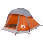vidaXL Tente de camping à dôme 1 personne gris et orange imperméable