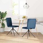 vidaXL Chaises à manger lot de 2 bleu tissu