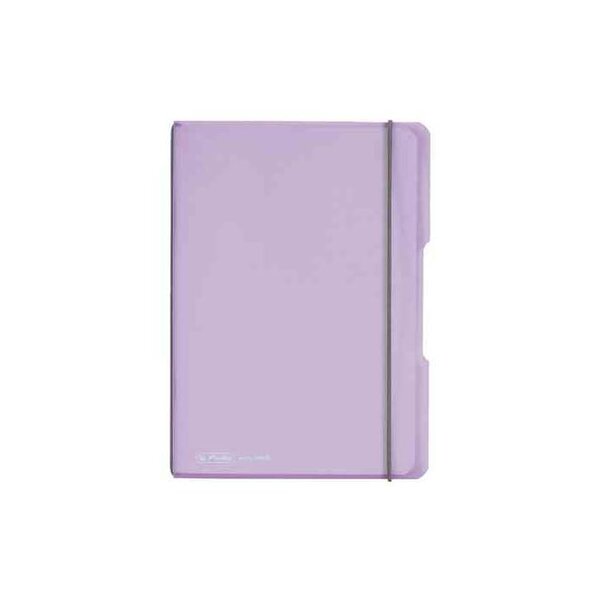 Carnet de notes my.book flex Pastel A5 40 feuilles Quadrillé PP Lilas Transparent HERLITZ