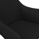 vidaXL Chaise pivotante de salle à manger Noir Tissu