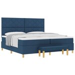 vidaXL Lit à ressorts avec matelas Bleu 200 x 200 cm tissu