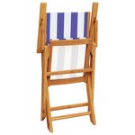 vidaXL Ensemble à manger de jardin 5 Pièces bleu blanc tissu bois massif