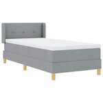 vidaXL Lit avec matelas gris clair  100 x 200 cm  tissu.