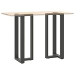 vidaXL Pieds de table de bar en T  2 pièces  anthracite  50 x 35 x (100-101) cm  acier