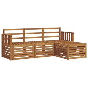 vidaXL Ensemble de canapés d'extérieur 4 Pièces Naturel