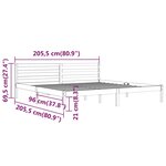 vidaXL Cadre de lit Bois massif de pin 200x200 cm Blanc