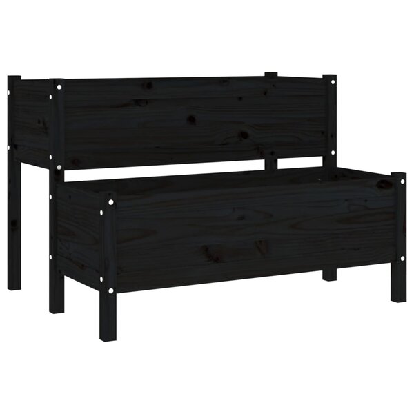 vidaXL Jardinière Noir 110x84x75 cm Bois massif de pin