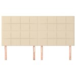 vidaXL Tête de lit Crème 200x5x118/128 cm Tissu