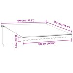 vidaXL Auvent rétractable automatique avec LED marron 400x300 cm