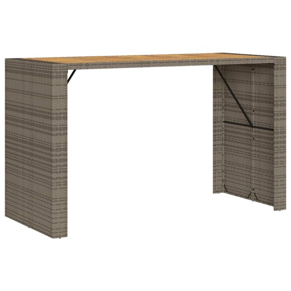 vidaXL Table de jardin et dessus en bois d'acacia gris résine tressée