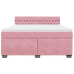 vidaXL Sommier à lattes de lit avec matelas Rose 180x200 cm Velours