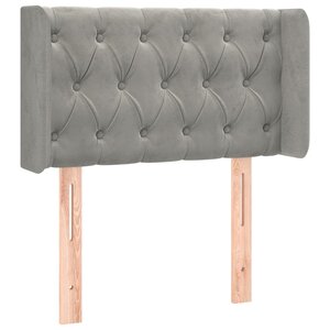 vidaXL Tête de lit avec oreilles Gris clair 83x16x78/88 cm Velours