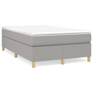 vidaXL Sommier à lattes de lit avec matelas Gris clair 120x200cm Tissu