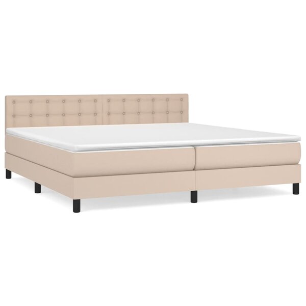 vidaXL Sommier à lattes de lit avec matelas Cappuccino 200x200 cm