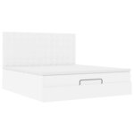 vidaXL Cadre de lit ottoman avec matelas blanc 180x200 cm similicuir