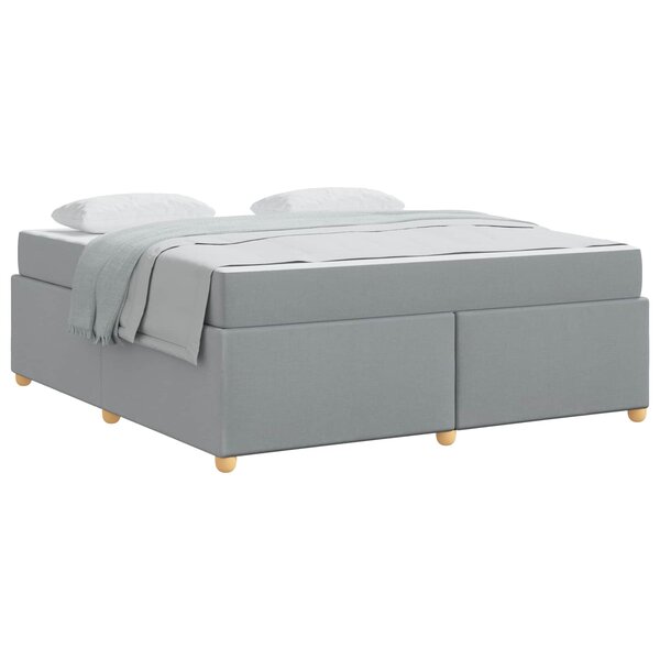 vidaXL Cadre de lit avec matelas Gris clair 180 x 200 cm tissu