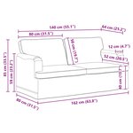 vidaXL Canapé Gris foncé 142 x 80 x 85 cm tissu