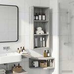 vidaXL Armoire murale de salle de bain Gris Sonoma 30 x 14 x 70 cm