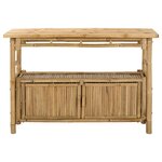 vidaXL Table console avec étagère Naturel 110 x 35 x 75 cm Bambou