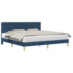 vidaXL Cadre de lit avec tête de lit Bleu 180 x 200 cm Tissu