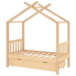 vidaXL Cadre de lit d'enfant avec tiroir bois de pin massif 70x140 cm